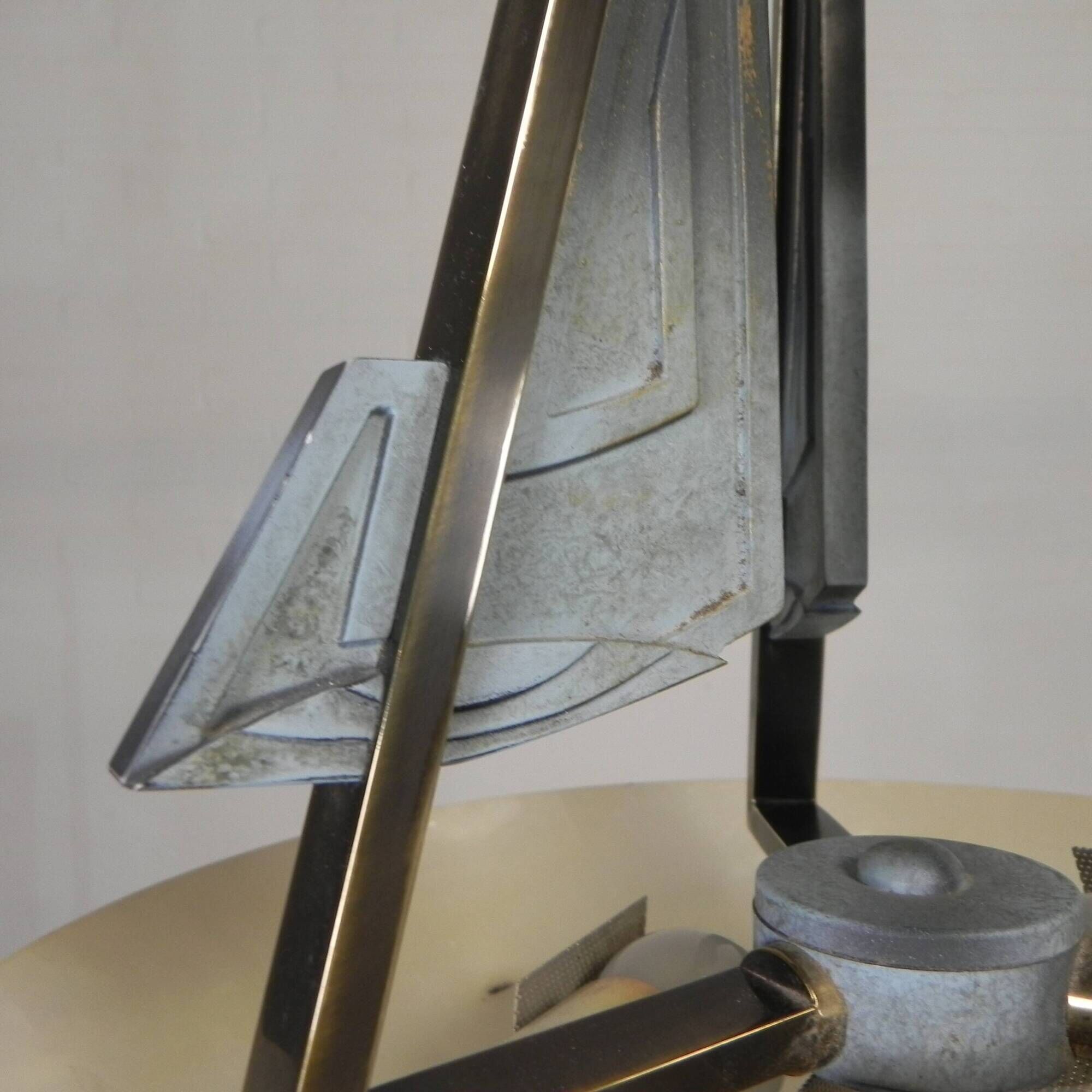 Art Deco style pendant light with alabaster shade, 1980s