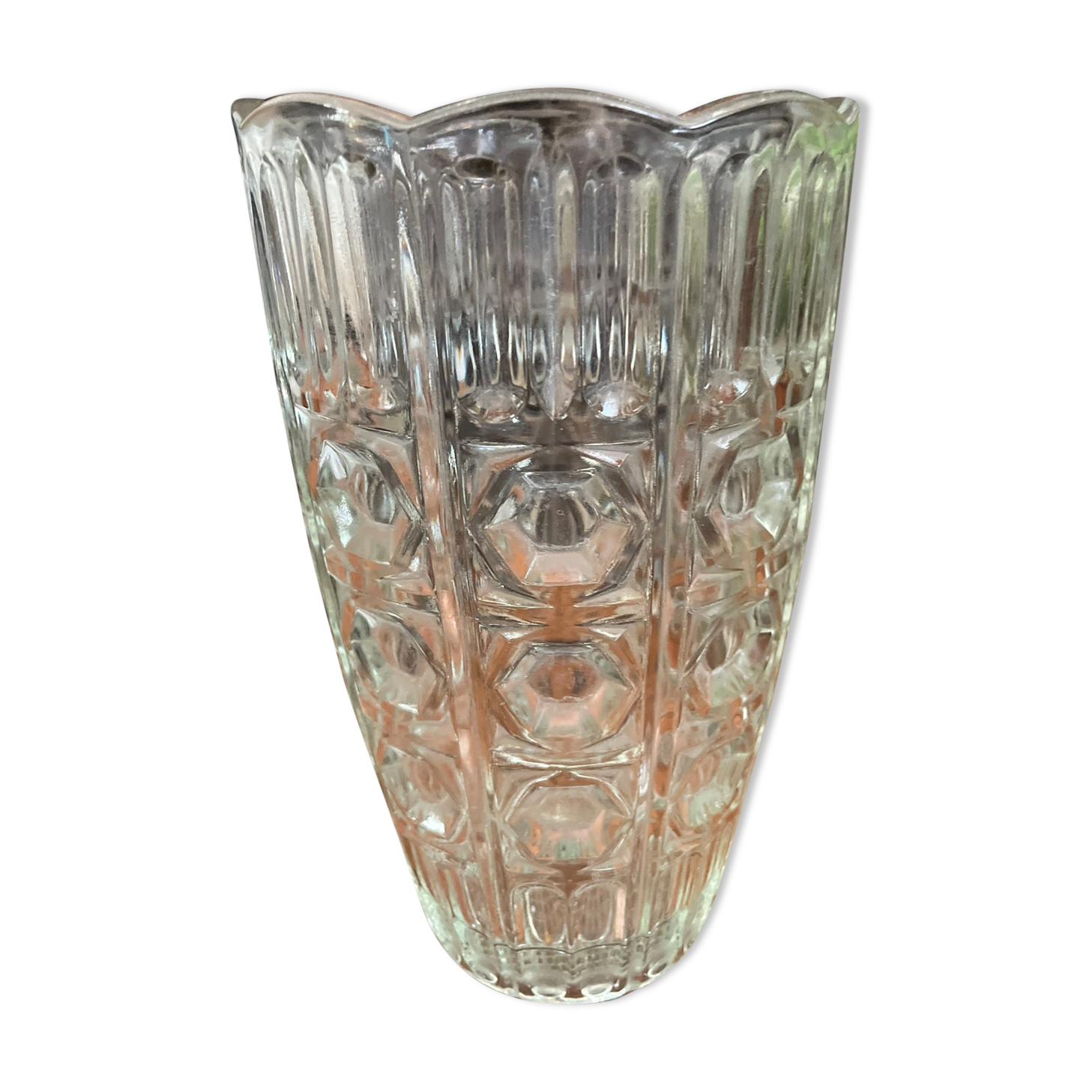 Vintage glass vase 1960 1970