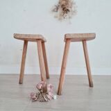 Paire de tabourets anciens tripodes