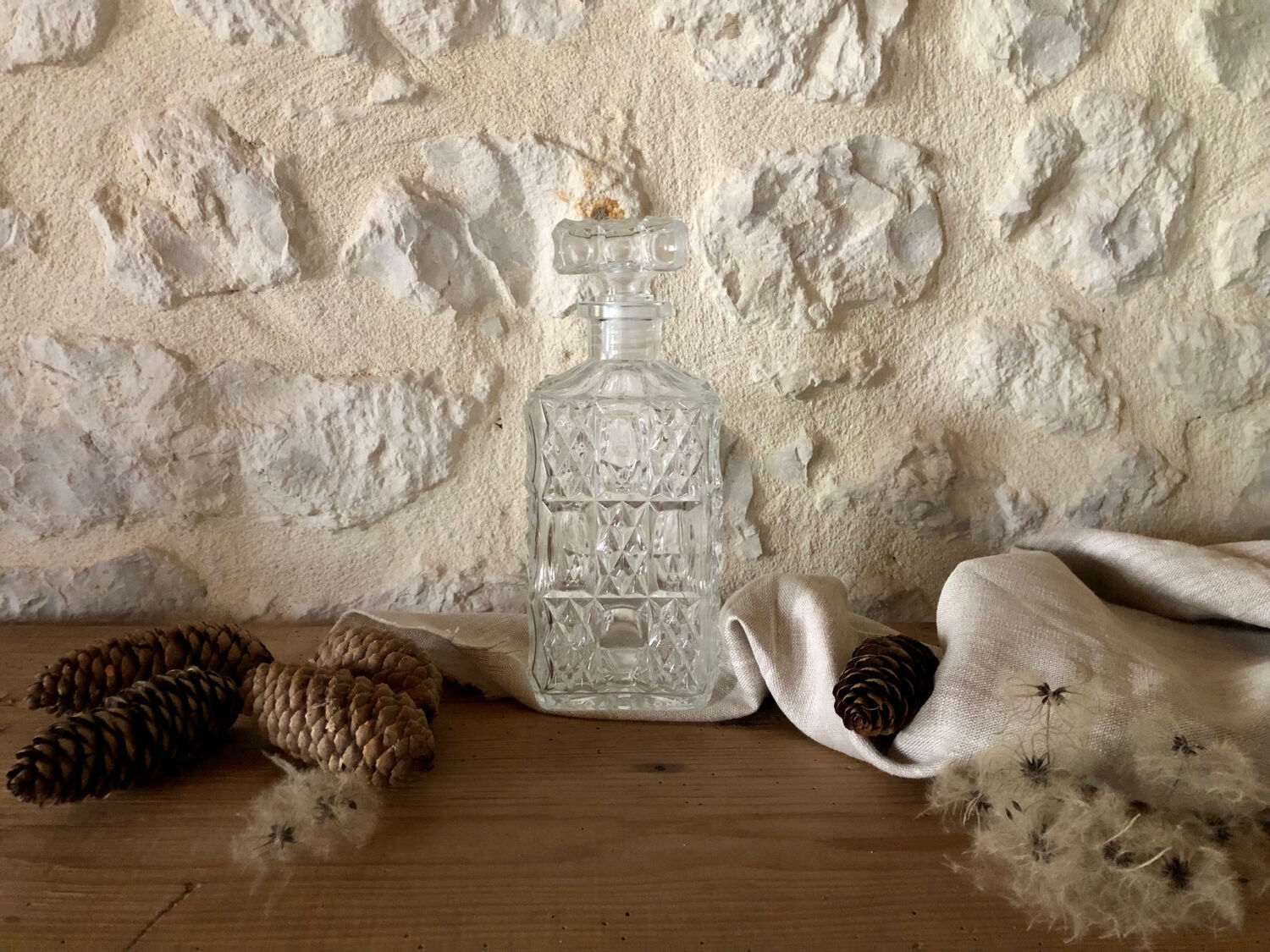 Large ornate glass carafe