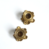 Duo of brass candle holders