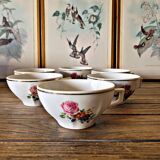 Vintage porcelain coffee/tea cups, floral pattern (rose and flowers)