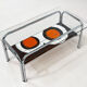 Coffee table of the 60s - 70s in ceramic, chrome and glass