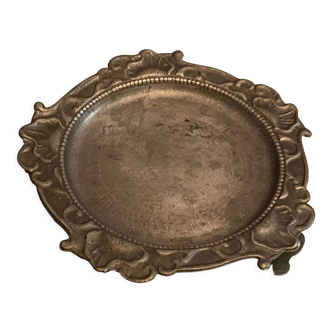 Rocaille style pewter dish