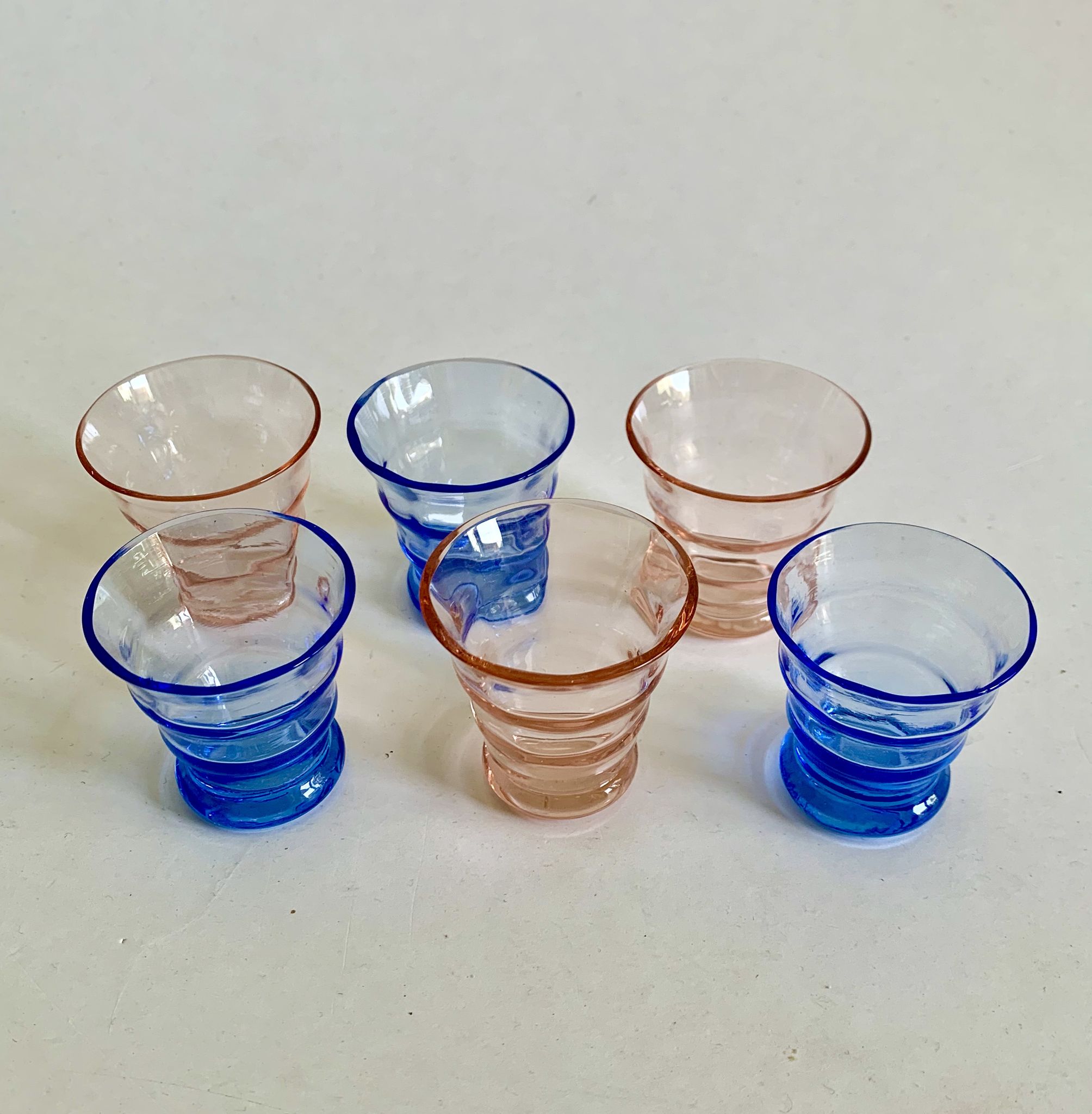 Ensemble de verres Art Déco, années 1950