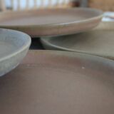 6 assiettes plates vintage grès