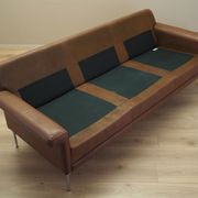 Brown leather sofa, Danish design, 1960s, manufactured by AS Vejen Polstermøbe