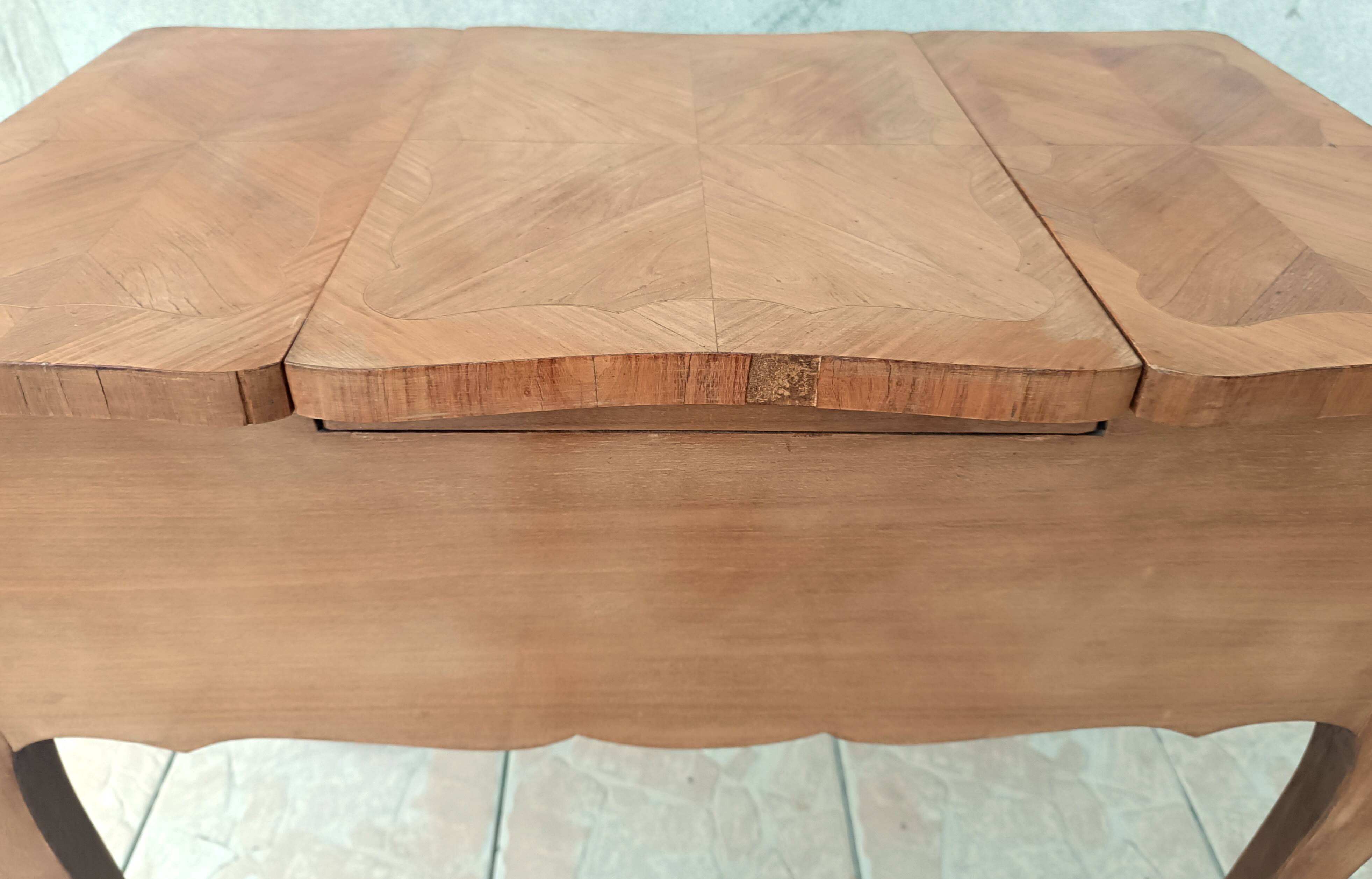 Louis XV style walnut veneer sewing table