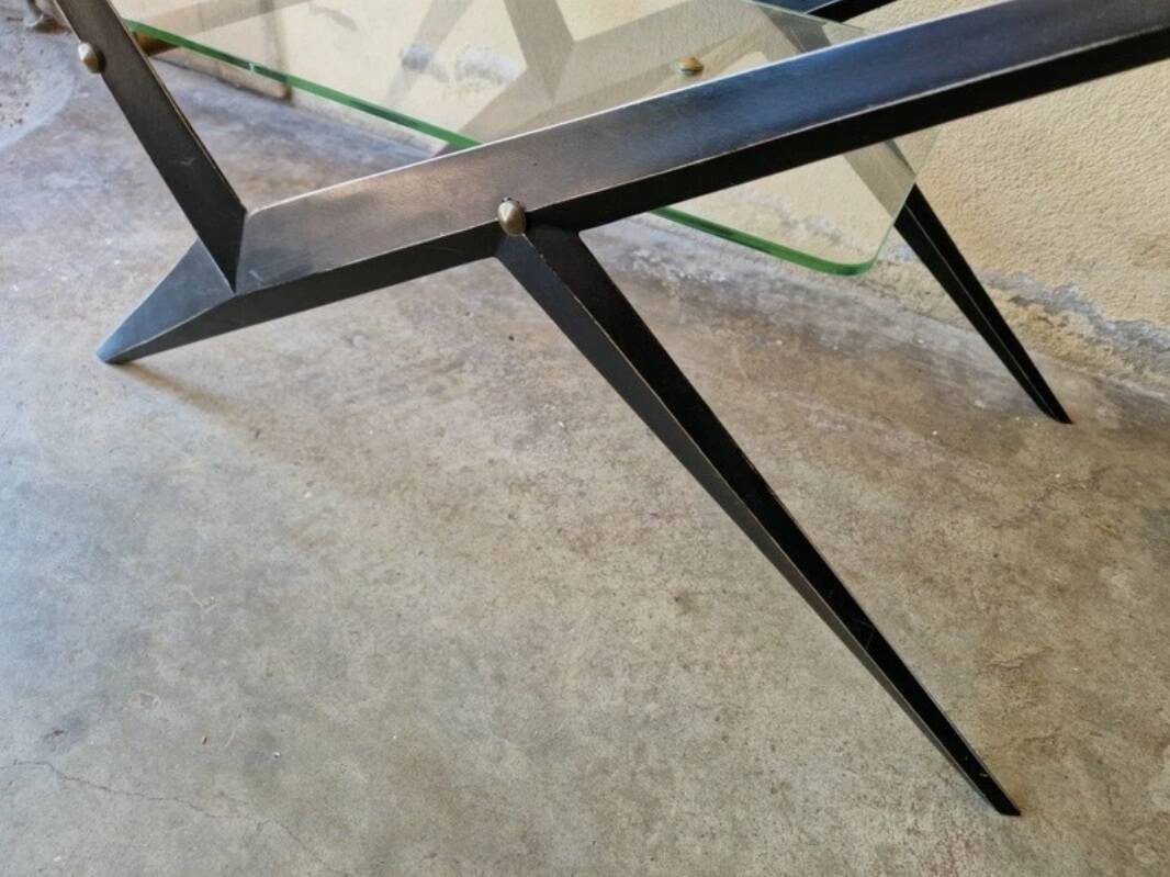 Angelo Ostuni - Coffee table with double glass top - Design 1950