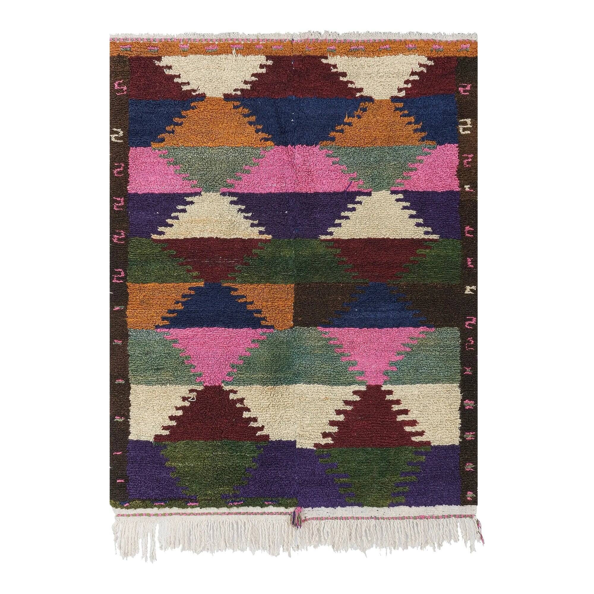 Vintage handmade Turkish rug 115x145 cm