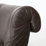 Fauteuil de salon luxueux en cuir, années 1970