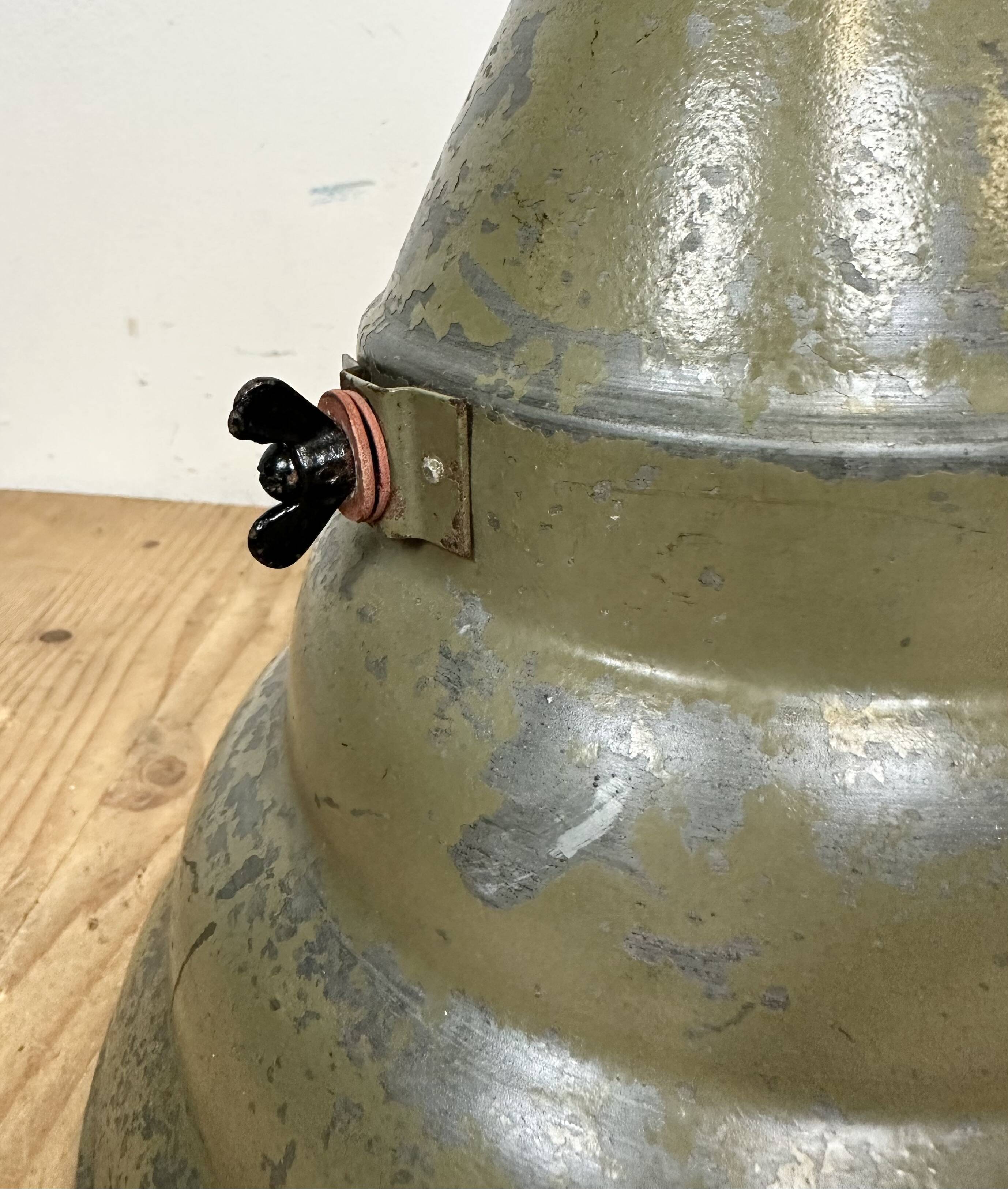 Green Industrial Aluminium Hanging Lamp, 1970s