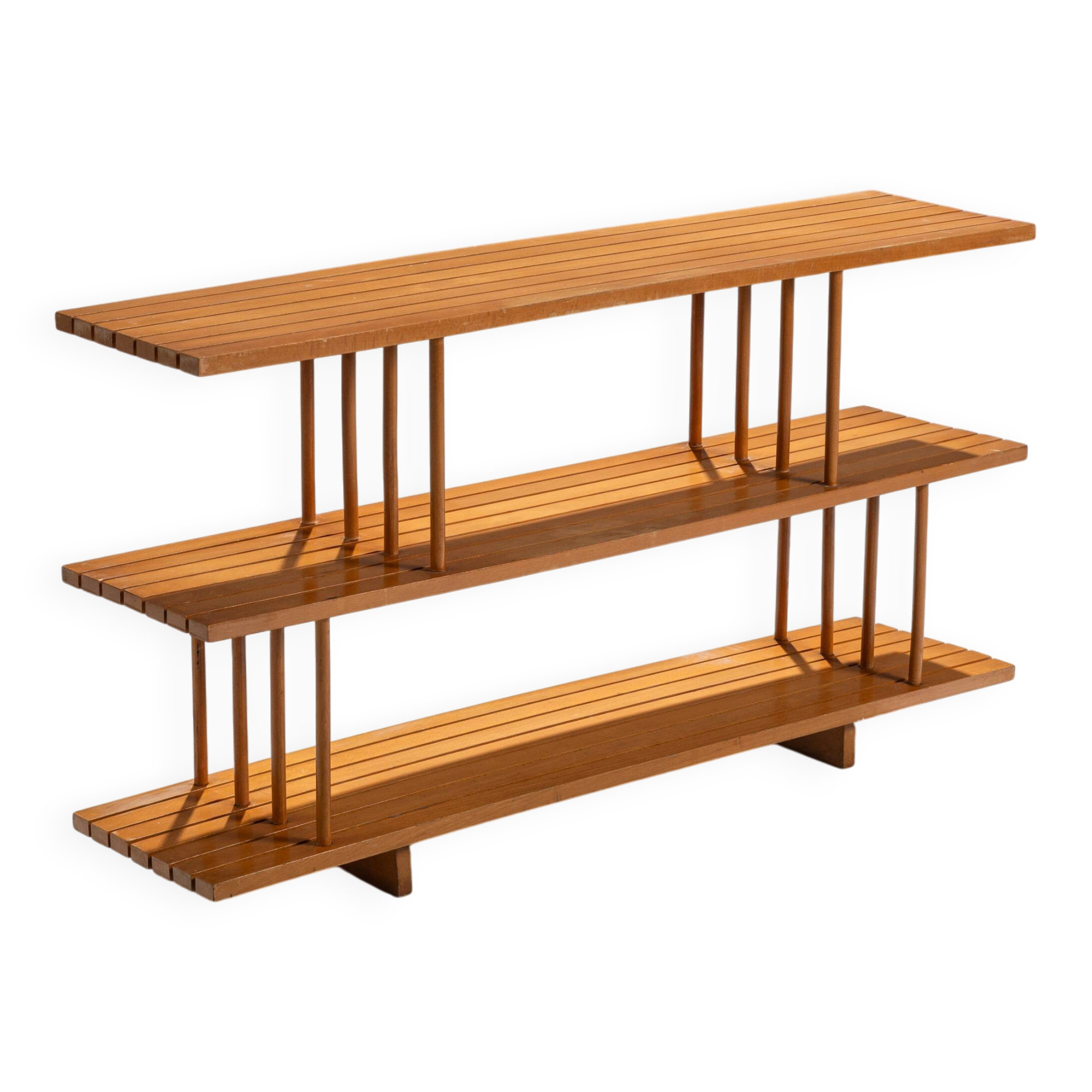 Mid-Century three tier wooden shelving unit