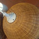 Rattan chandelier duo