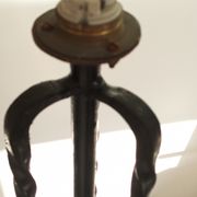Twisted wrought iron floor lamp with plant holders from the 50s and 60s