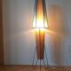 Rare Midcentury Rocket Floor Lamp, Metal and Straw, German Design