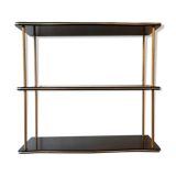 Wood shelf varnished and brass 1960