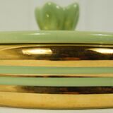 Porcelain box "water lily" pistachio & gold