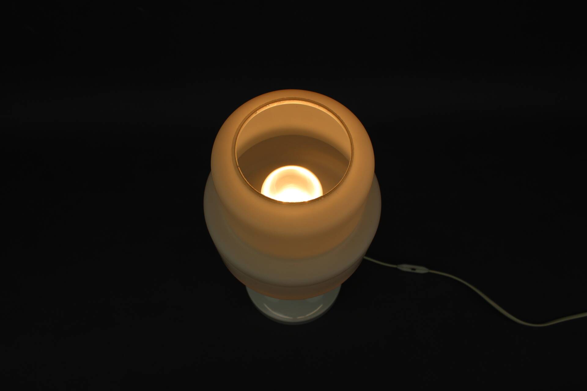 Opaline Glass and Brass Table Lamp Drukov Brno, Czechoslovakia, 1970s