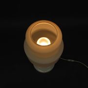 Lampe de Table en Verre Opalin et Laiton Drukov Brno, Tchécoslovaquie, 1970s