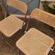 Chaises Plia Castelli en bois et cannage