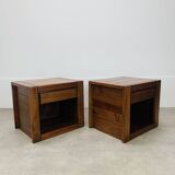 Pair of vintage Maison Regain elm bedside tables