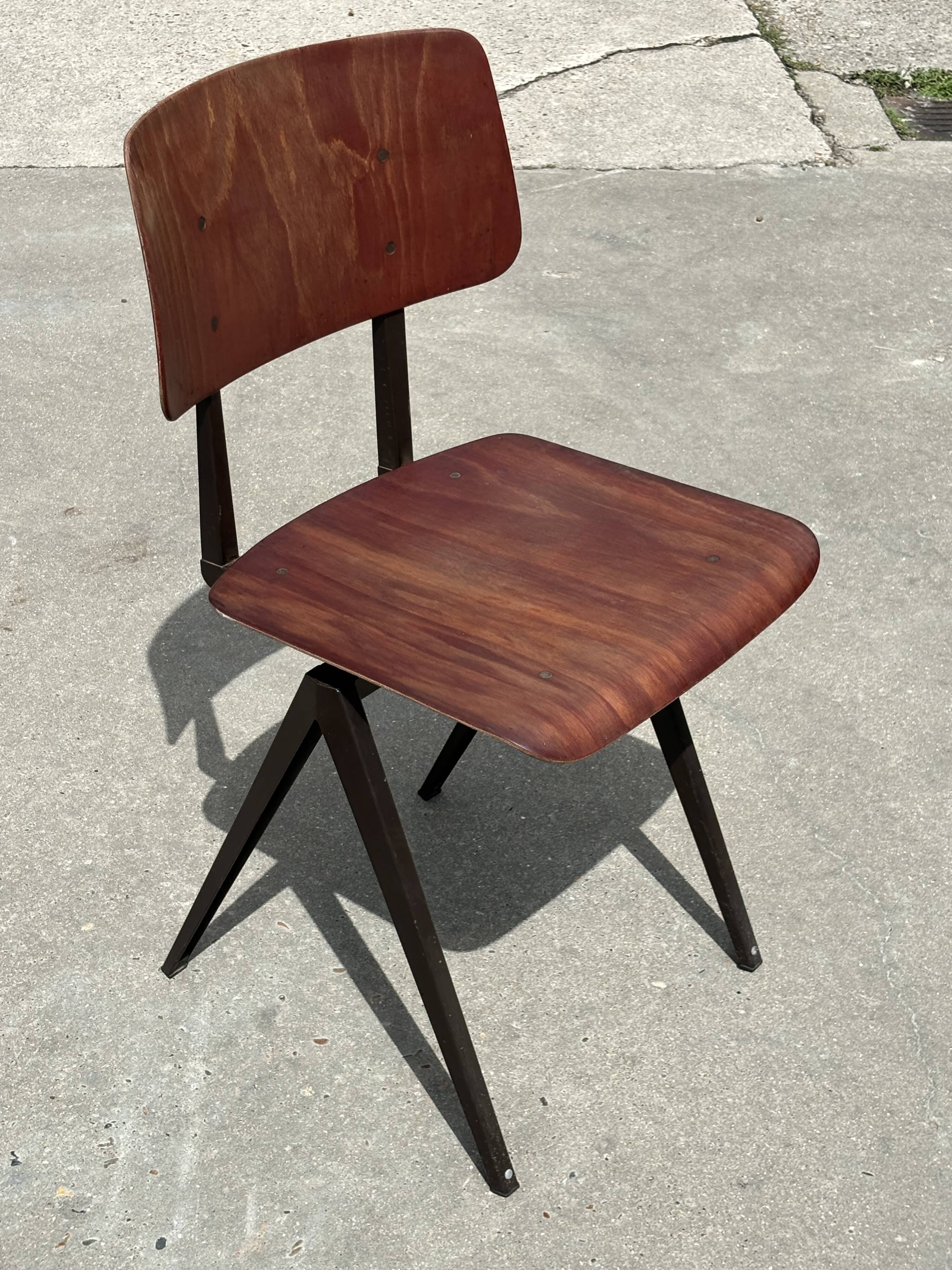 Set of 4 vintage school chairs Galvanitas S16 Netherlands Design