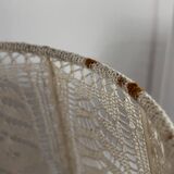 Sandstone lamp with lace shade