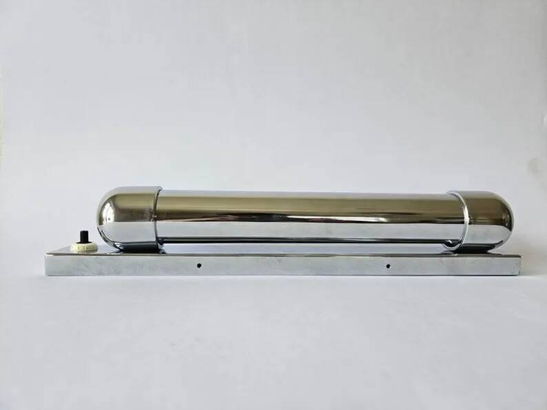 Rare Bauhaus, Art Deco, Functionalism never used Chrome Wall Lamp, 1930s