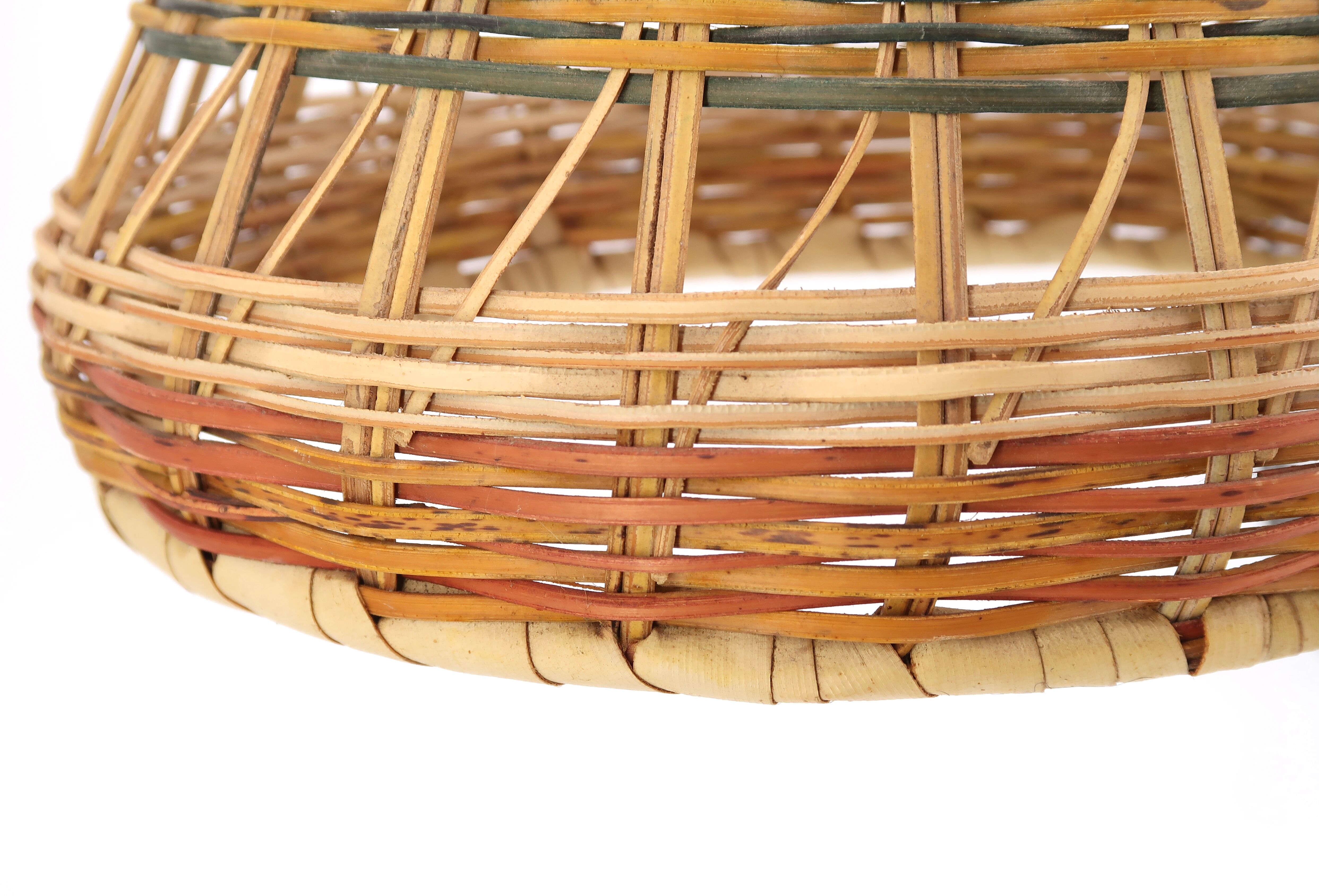 Wicker pendant light, 70s