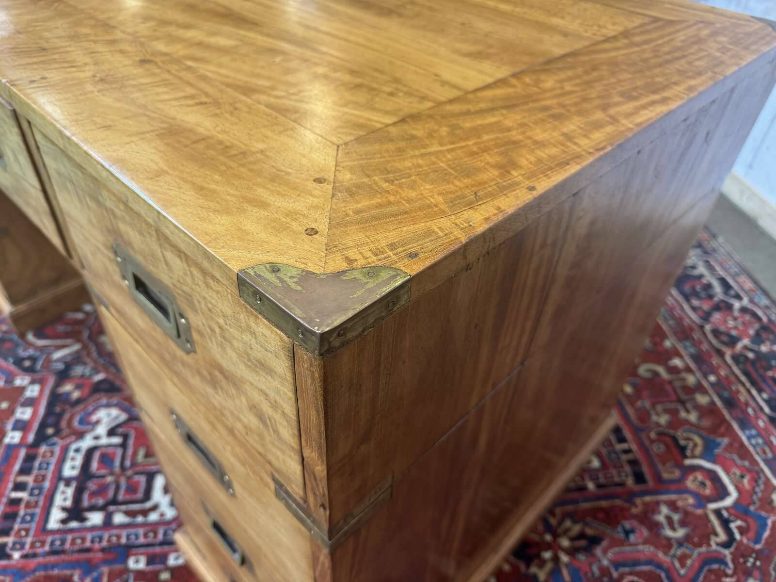 Nautical-style teak writing desk