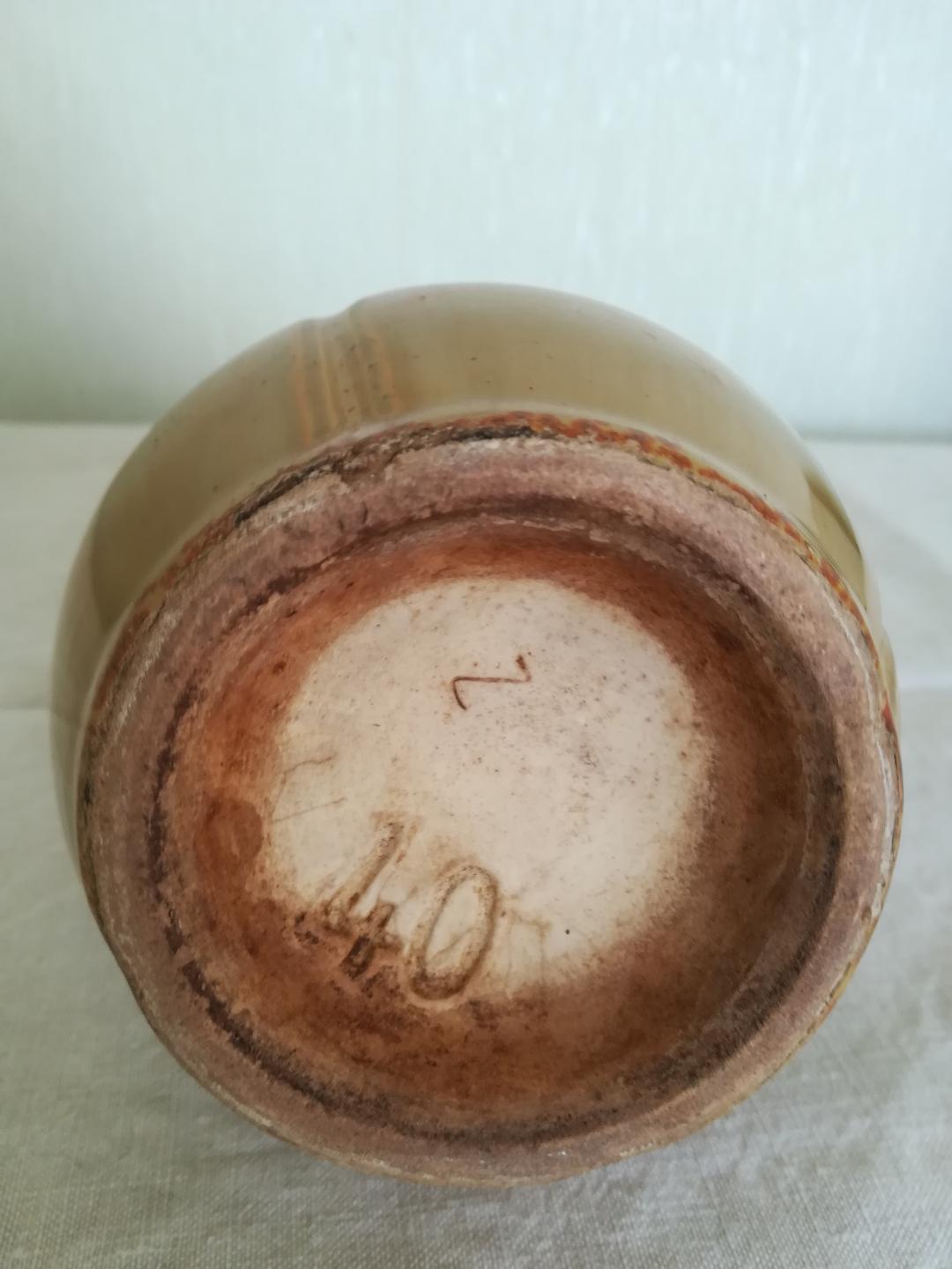 Art Deco flamed sandstone pitcher