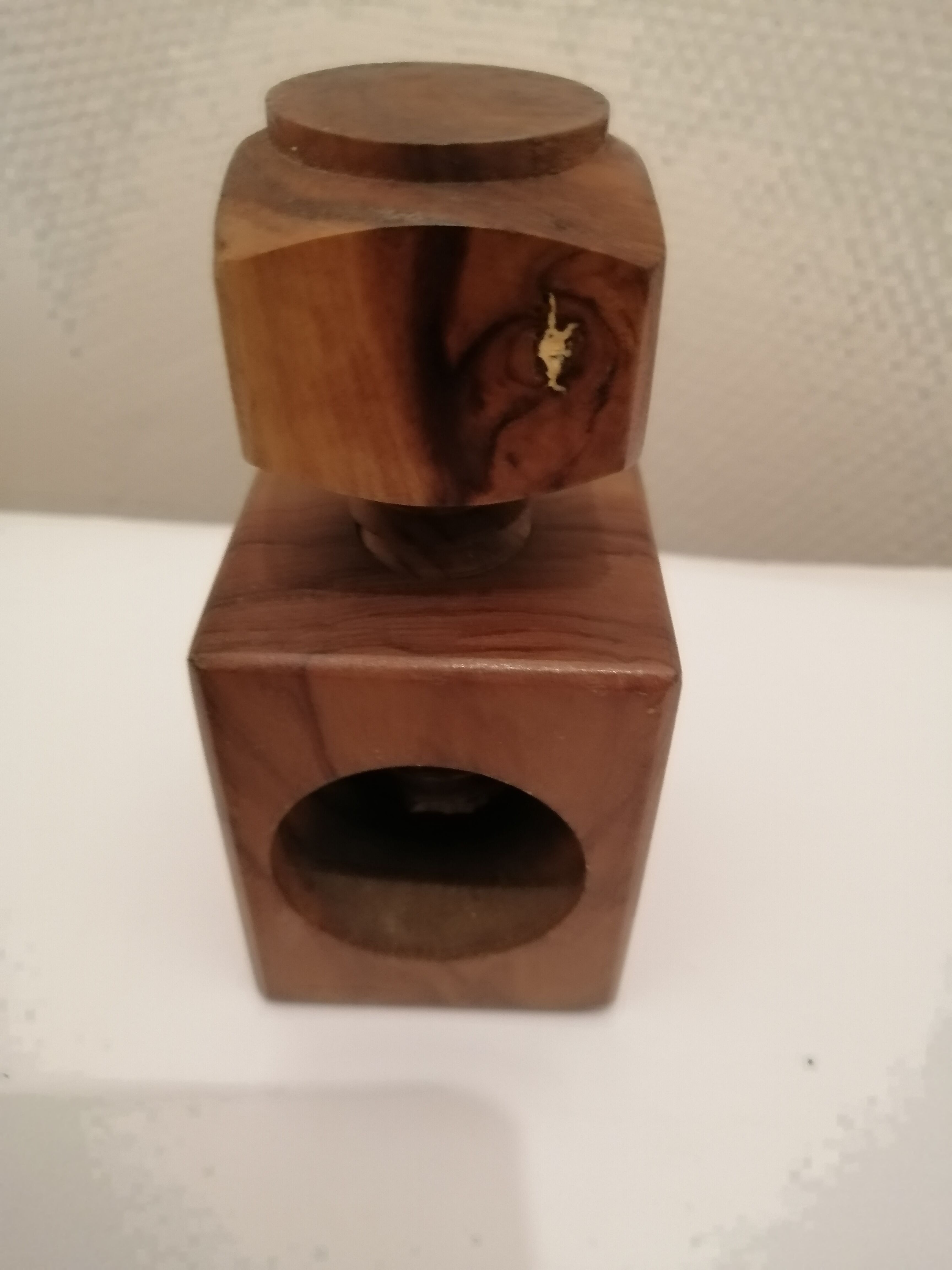 Nut and hazelnut nutcracker in olive wood