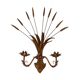 Stunning Italian Gilt Metal Wheat Sheaf candle Wall Sconce 1950s
