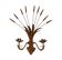 Stunning Italian Gilt Metal Wheat Sheaf candle Wall Sconce 1950s