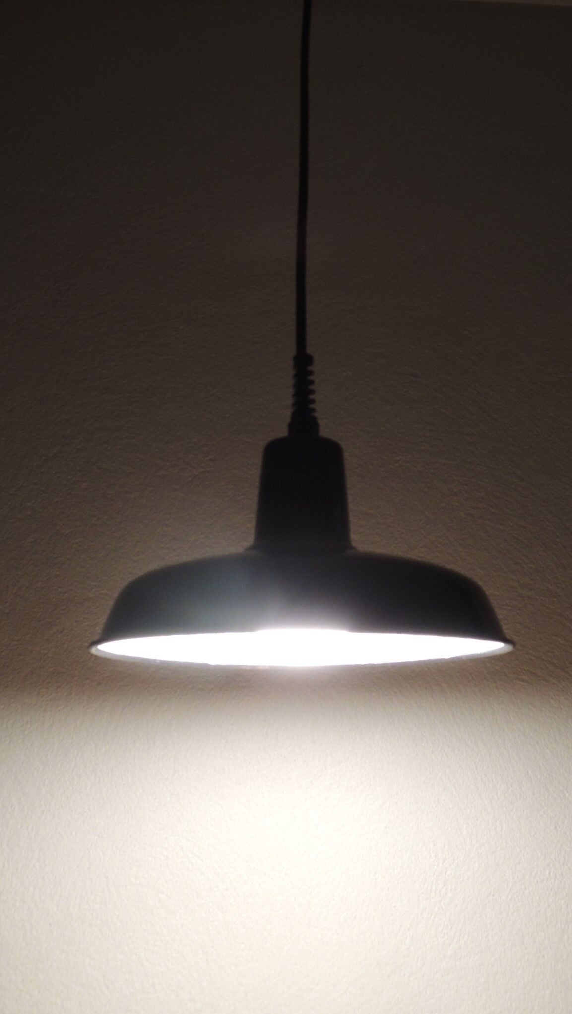 Black enamelled hanging lamp