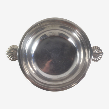 Eared bowl or silver metal broth