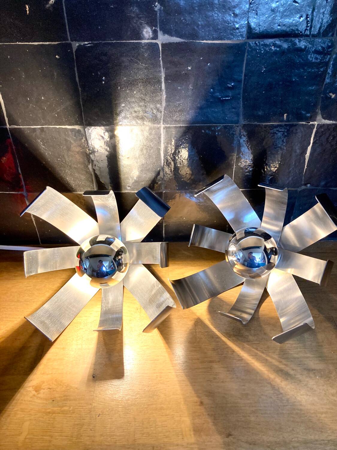 Pair of Space Age wall lights