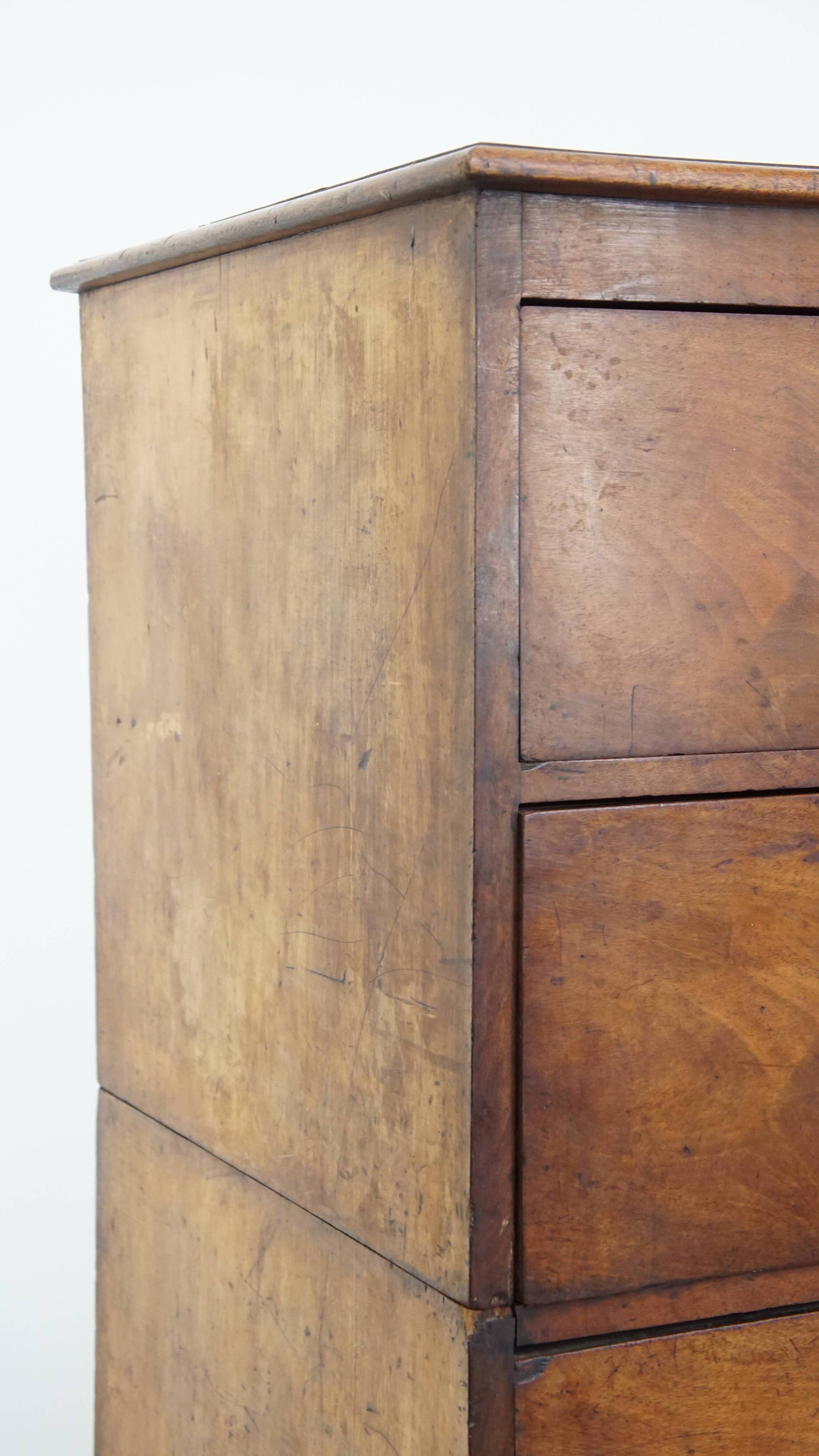 Large early 19th century English antique chest of drawers