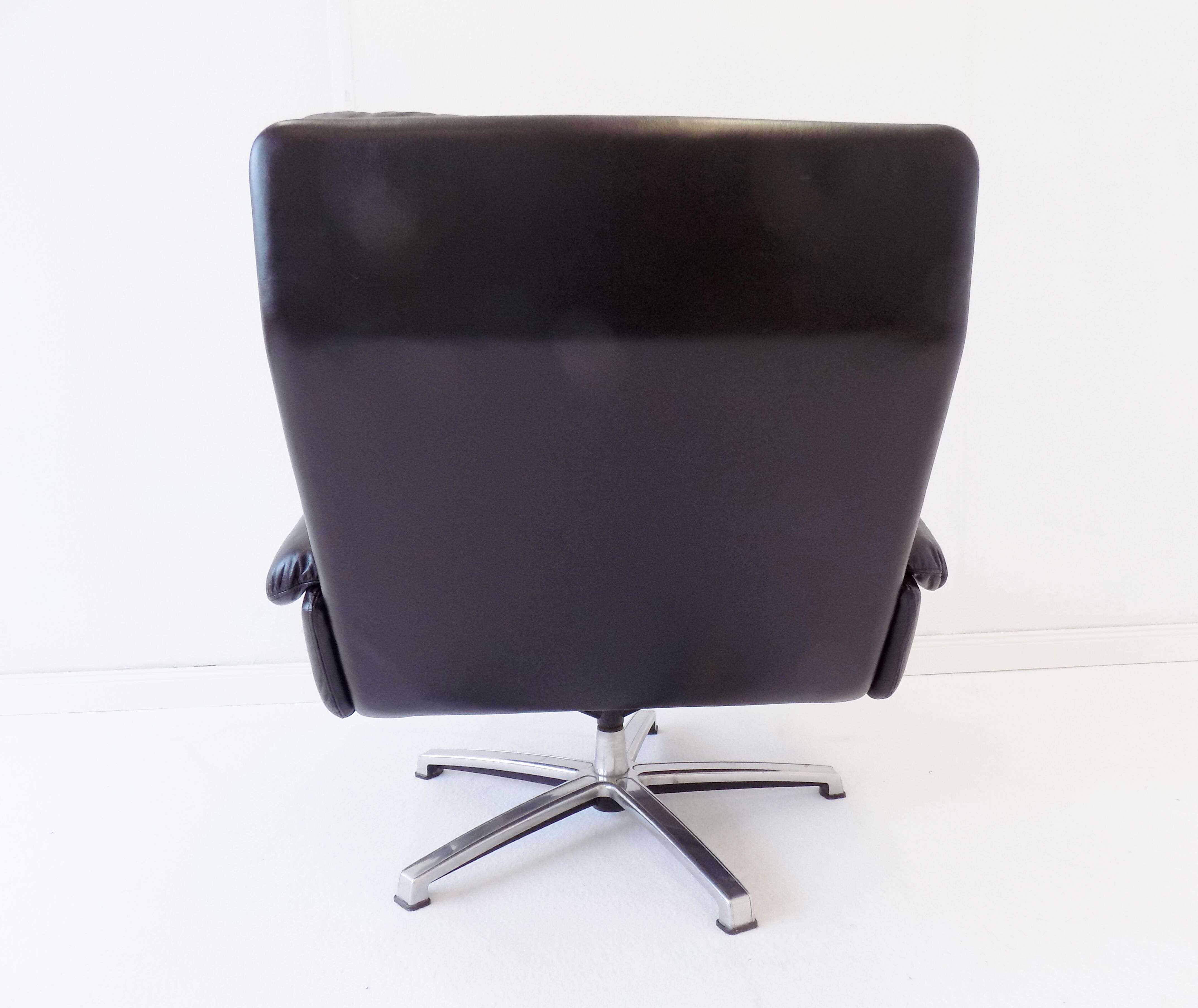 ESA black leather armchair by Werner Langenfeld