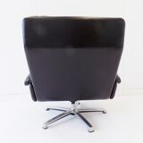 ESA black leather armchair by Werner Langenfeld