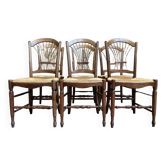 Suite of 6 Provençal straw chairs
