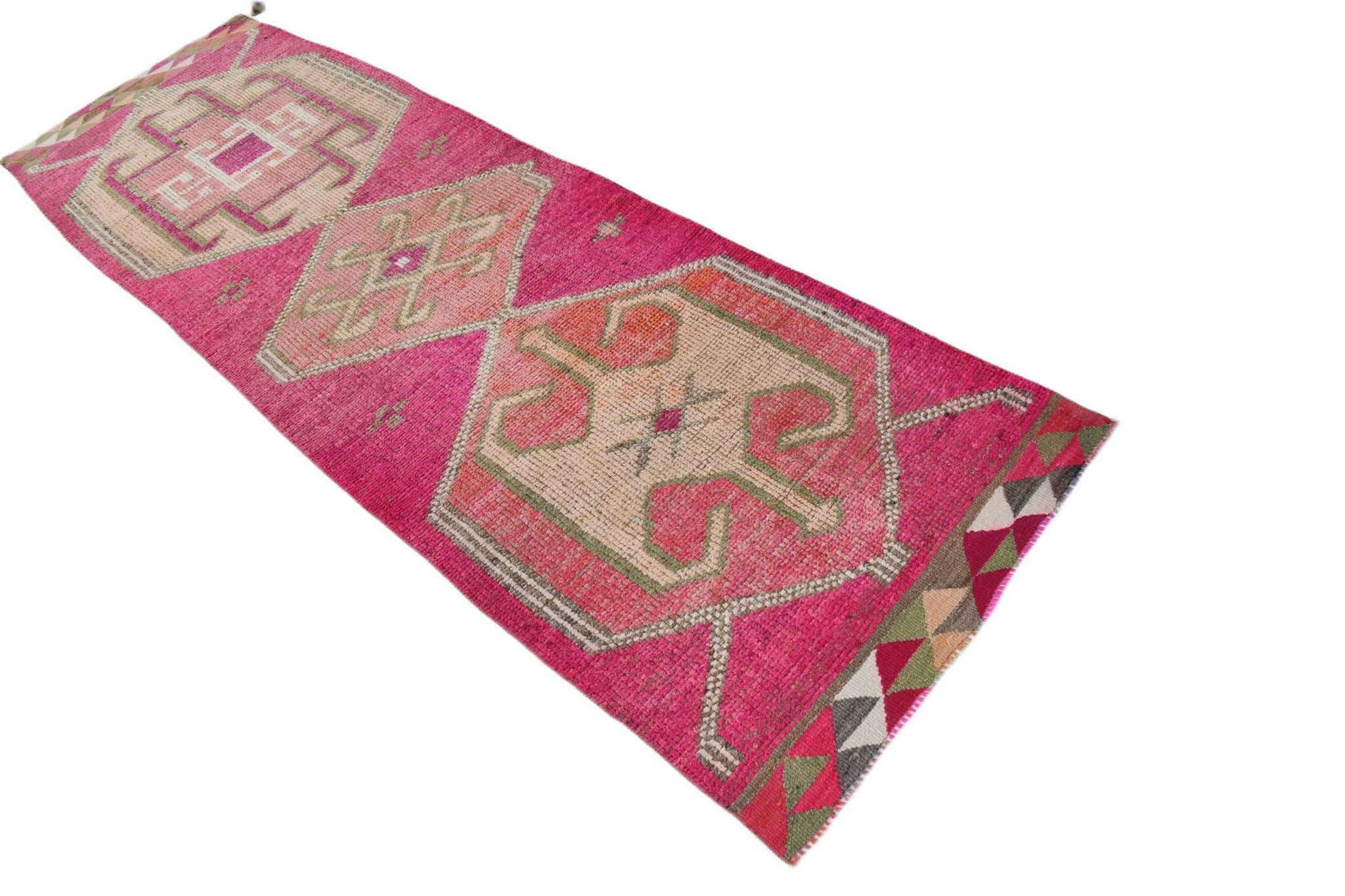 3x10 Super Soft Pink Turkish Runner Rug, 100x317Cm