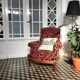Vintage English flower velvet armchair