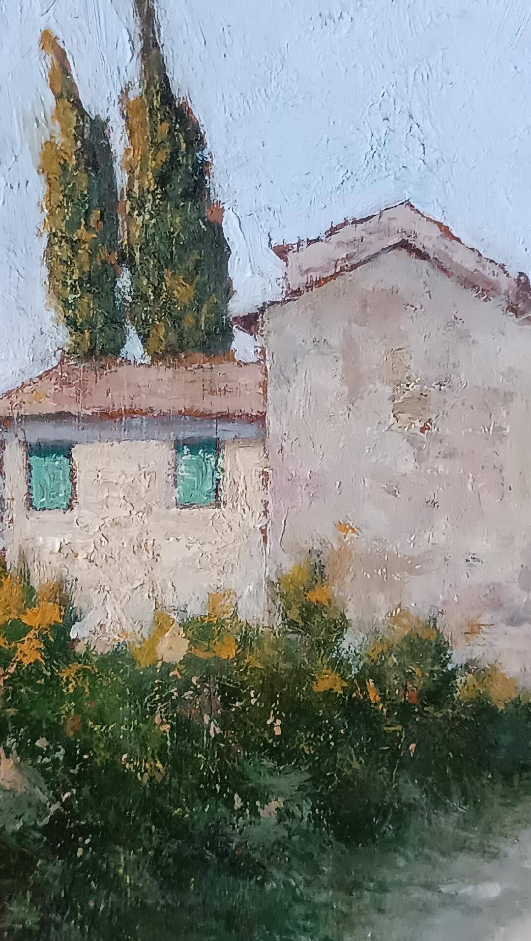 Gino Tommasi Oil Painting On Board 1890/1942 Tuscan View