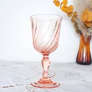 6 vintage white wine glasses in pink Rosaline Arcoroc Luminarc glass 10 cl