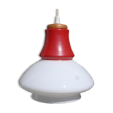 Suspension in opaline and wood