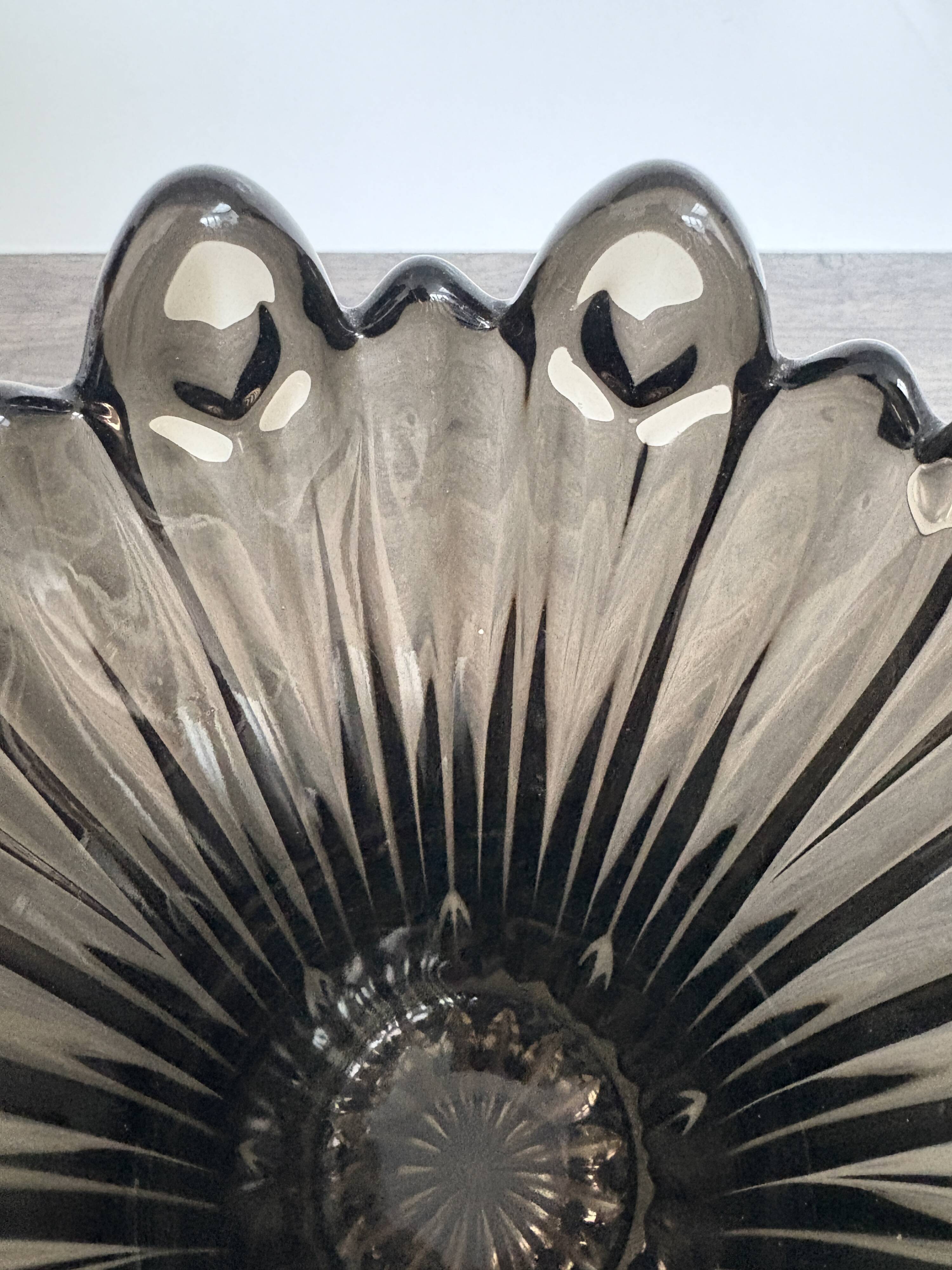 Vintage Schneider Fumé Crystal Vase - 1960s