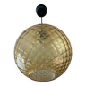 Vintage 70s smoked glass ball pendant light