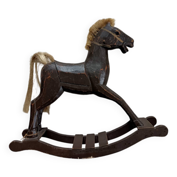 Cheval a bascule rétro bois